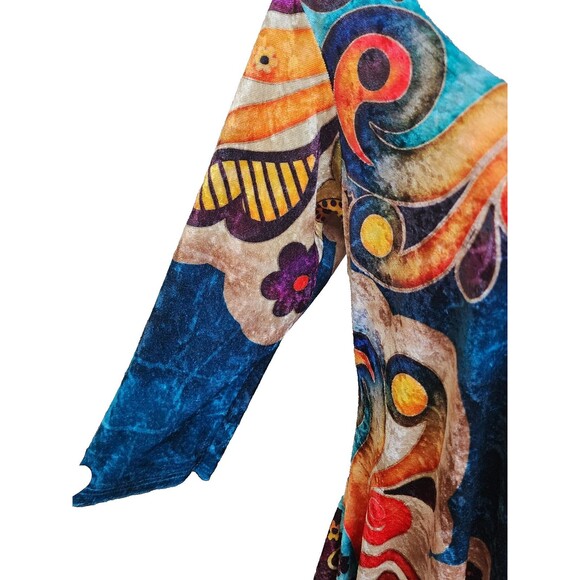 AMMA Boho Brushed Fabric Dress Size Large Hippie Colorful - Picture 3 of 7